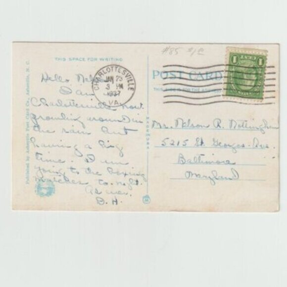 Monticello Home of Thomas Jefferson Charlottesville VA Linen Vintage Postcard - Picture 2 of 2